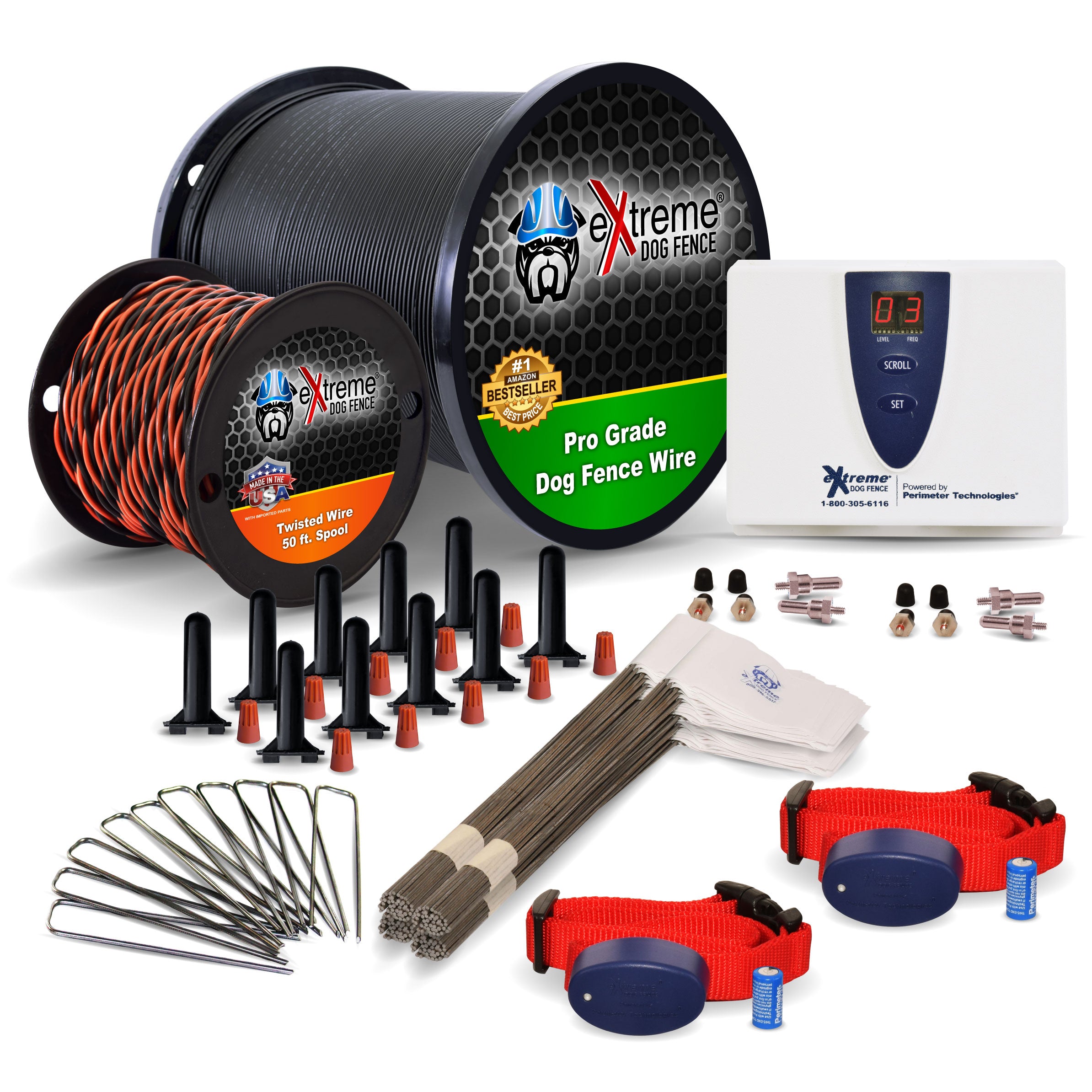 eXtreme Dog Fence® Pro Grade system - Active / 2500 ft / 2 Dogs