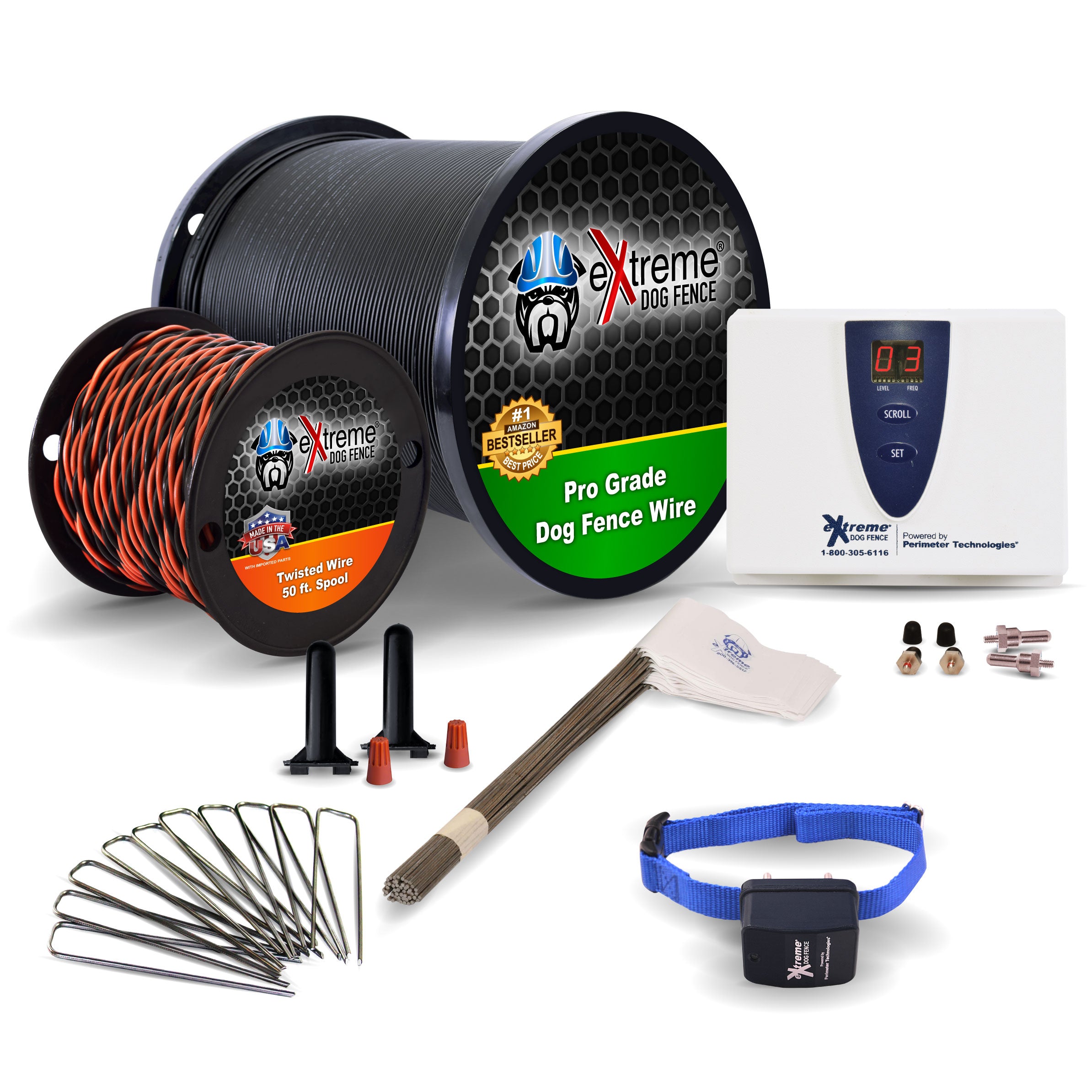 eXtreme Dog Fence® HYPER (Stubborn) Pro-Grade System - Professional Dog Fence Kit