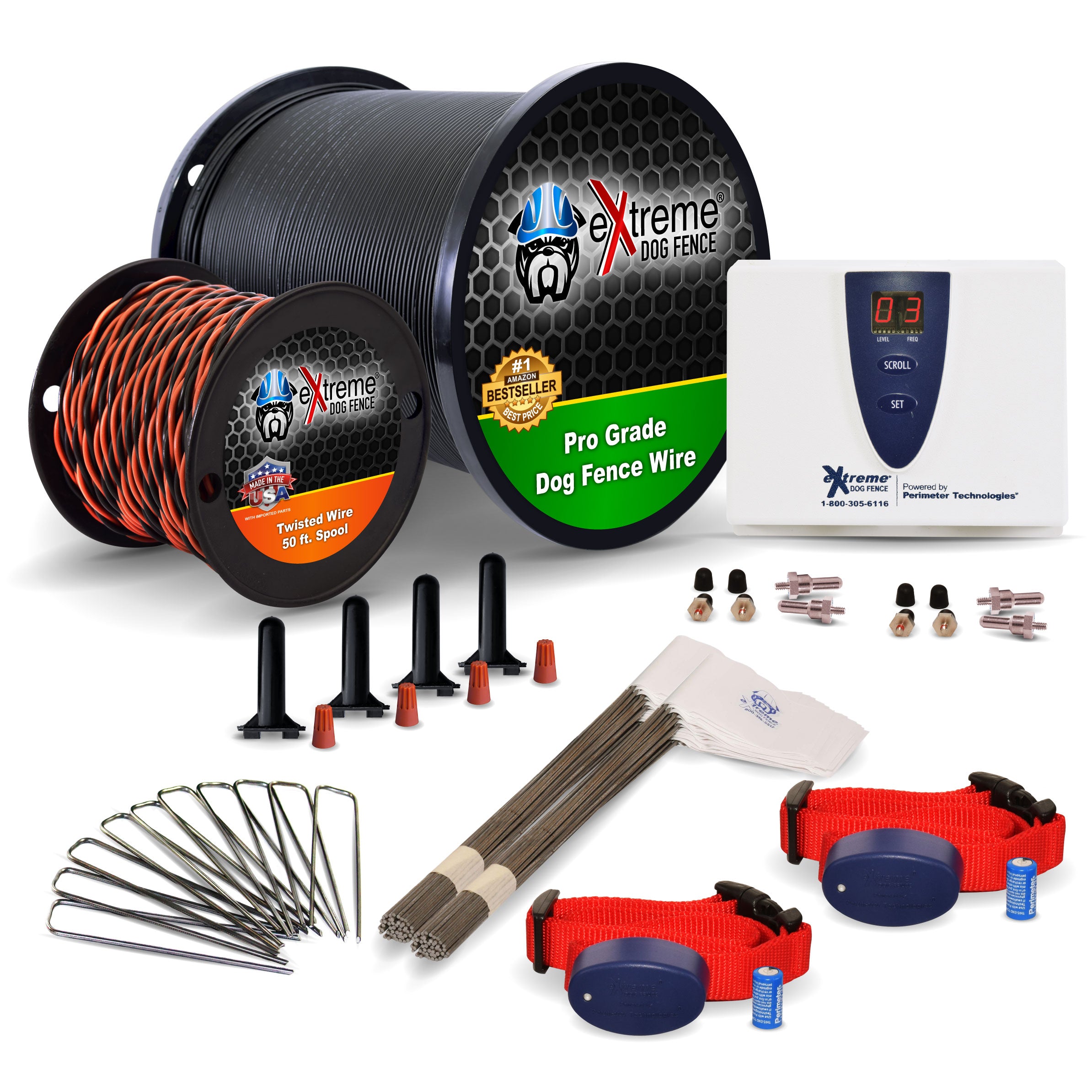 eXtreme Dog Fence® Pro Grade system - Active / 1000 ft / 2 Dogs