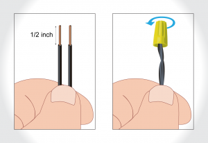 Two drawings showing cables